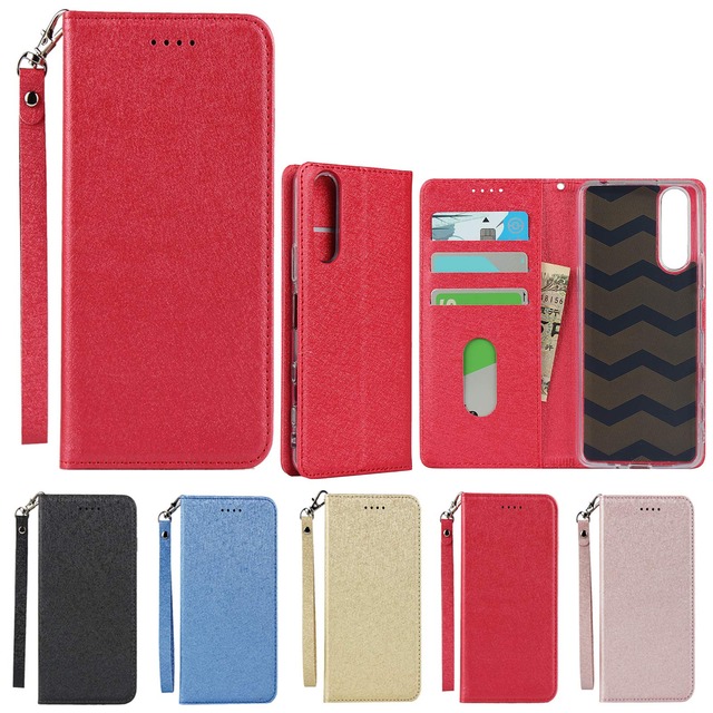 Eastwave ソニー for Sony Xperia 5 ii SO-52A SOG02 ケース for xperia 5ii ケース 手帳型 so52a case ストラップ付き PU皮革 明るい色 内蔵マグネット 携帯カバー カードポケット スタンド機能 便利 レッド