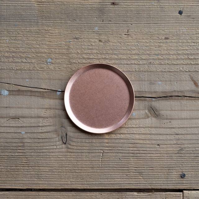 《シンプルデザインの銅トレイ》銅のラウンドトレイ（φ75ｍｍ）つや無し・つや有り｜a.278