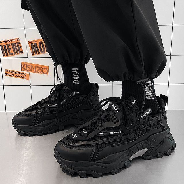 【予約販売】ダッドスニーカー メンズ アグリースニーカー 厚底 メッシュ 靴 ホワイト グレー ベージュ ブラック お洒落 カジュアル ストリート 39/40/41/42/43/44