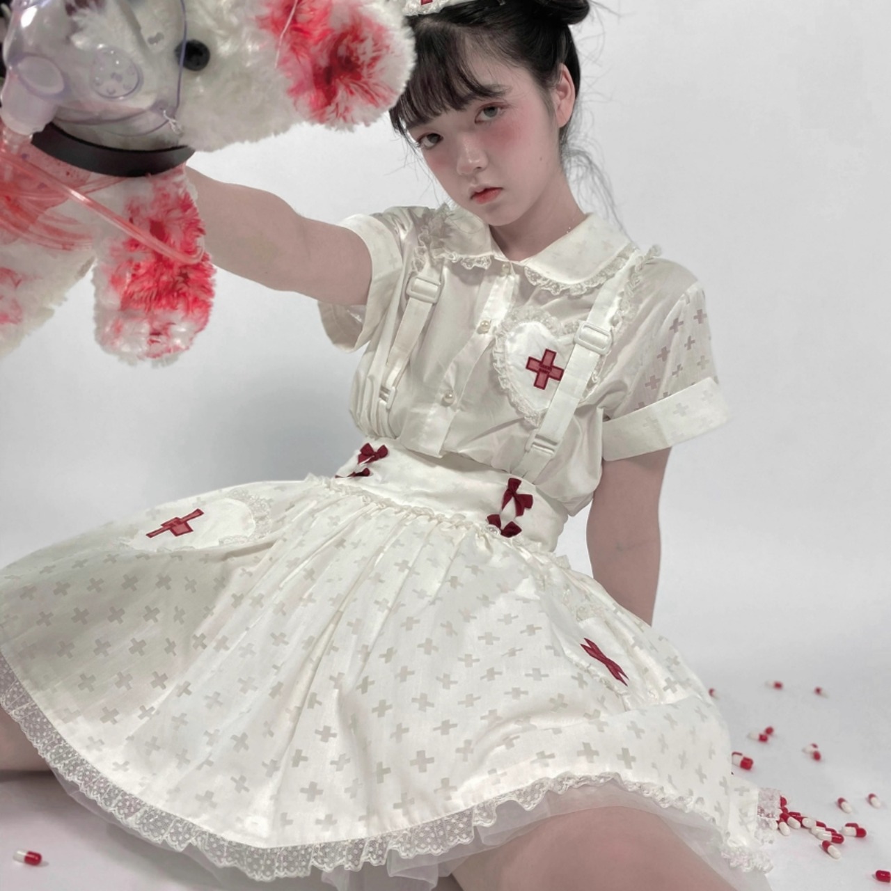 高評価！ ♡病棟ナースのコスプレセットアップ♡ロリータ♡地雷♡サブカル コスプレ衣装