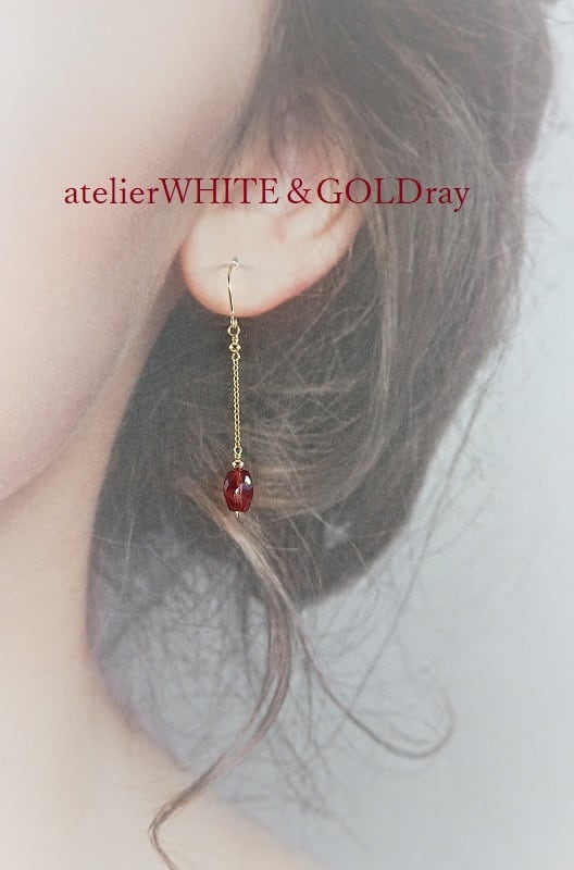 希少 ハンドメイド ピアス レッドアンデシン(チベット産) 再販アンデシン ピアス⁄14kgf | iichi 日々の暮らしを心地よくする