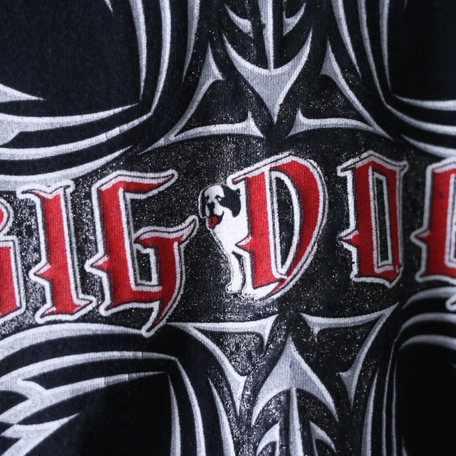 "BIG DOGS" metal punk back printed design XXXXL super over silhouette h/s tee