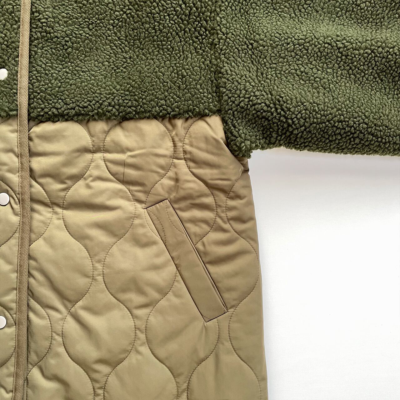 Boa switch wave quilting jacket (khaki)