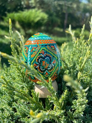 装飾用プィサンカ（イースターエッグ）with stand　コロミヤ博物館モデル