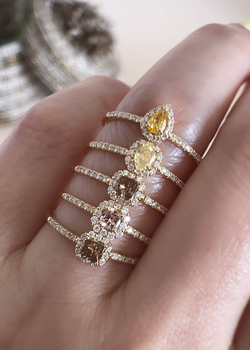 K18CG ゴールド ブラウンダイヤモンド リング talkative 【公式通販】