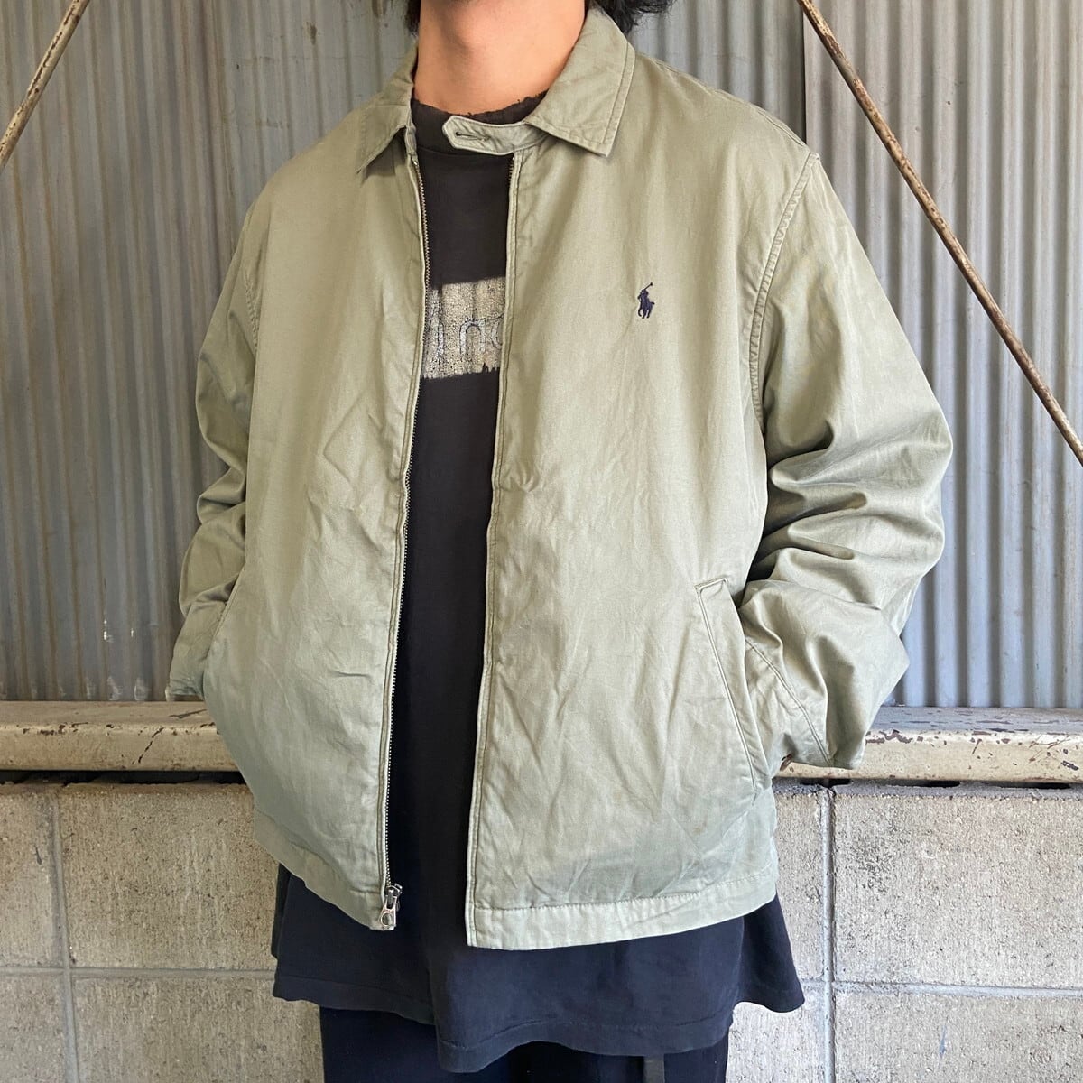 古着 90s Polo Ralph Lauren ワンポイント コットン ツイル スウィング 