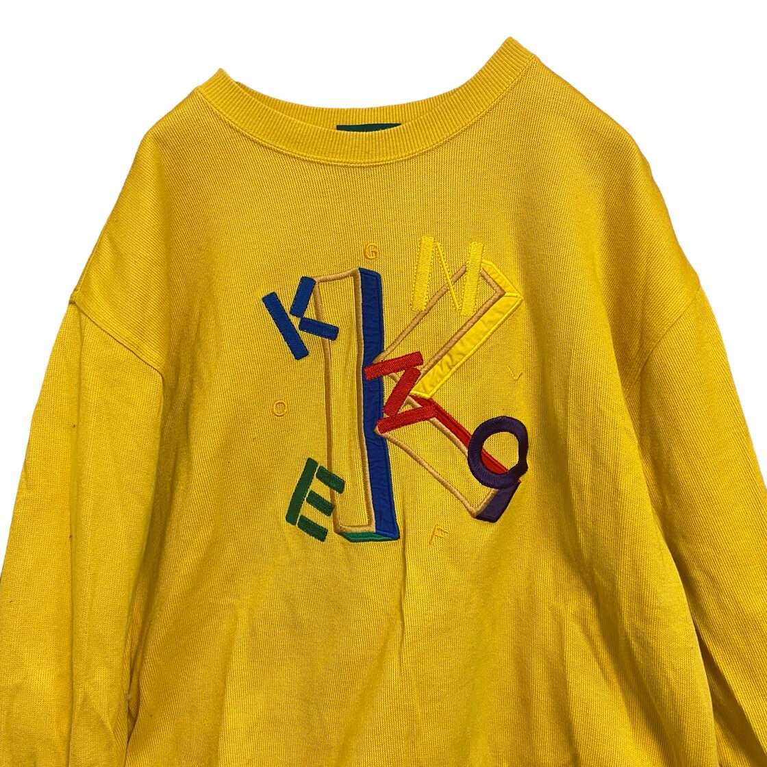 ☆KENZO ☆ ケンゾー スウェット プルオーバー 刺繍 日本製 黄色 KENZO 