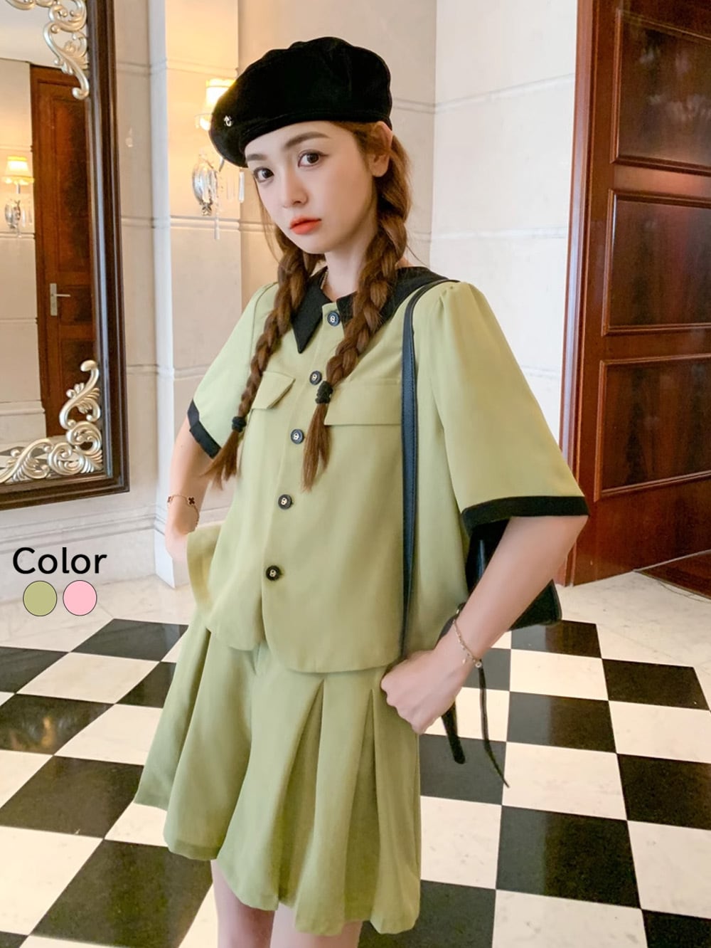 ポロリブデザインテーラードセットアップ