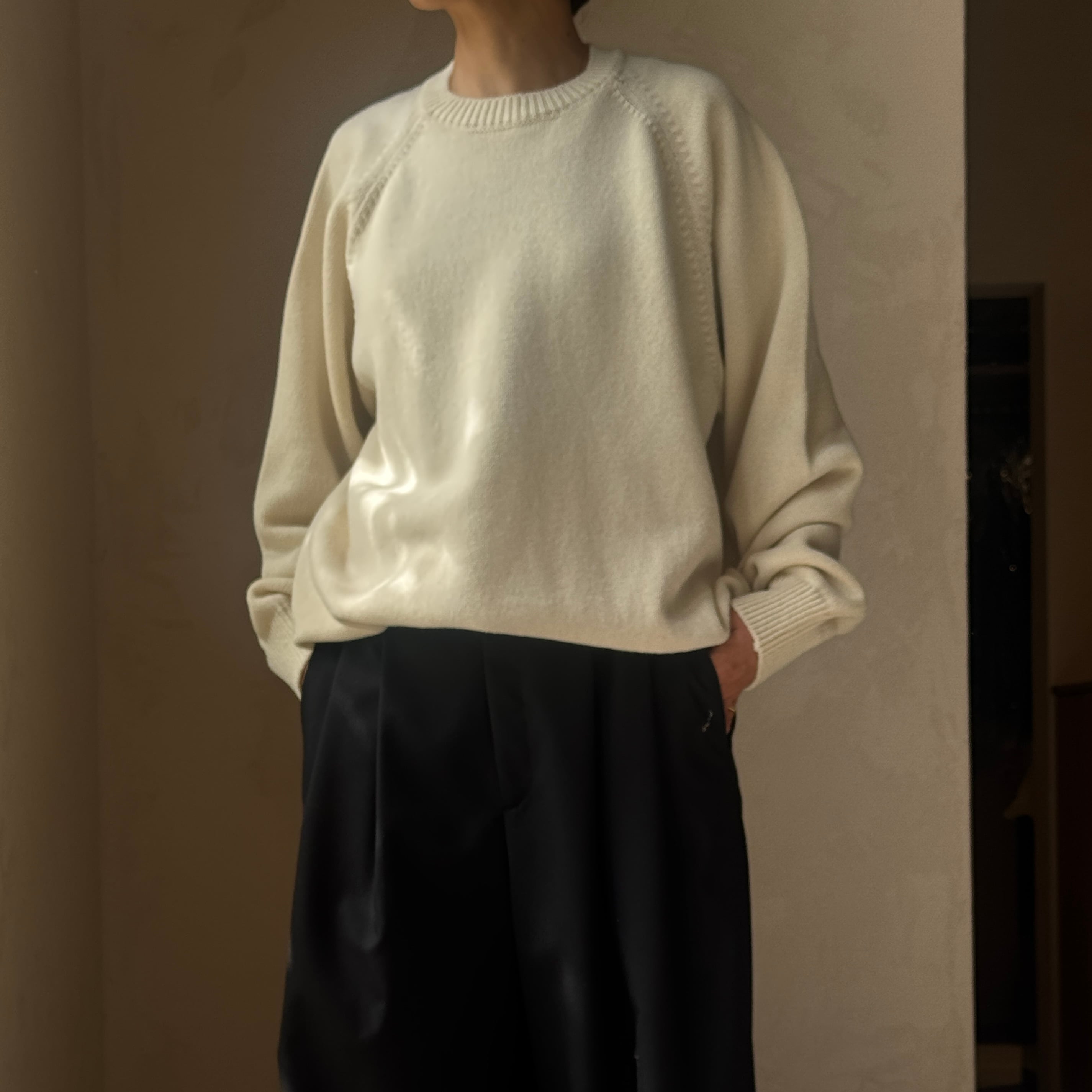 YOKO SAKAMOTO | RAGLAN CREW NECK KNIT | HJ GALLERY