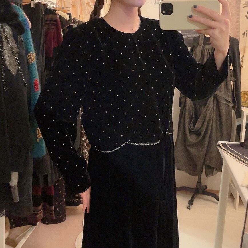 spangle lame lace velours one-piece