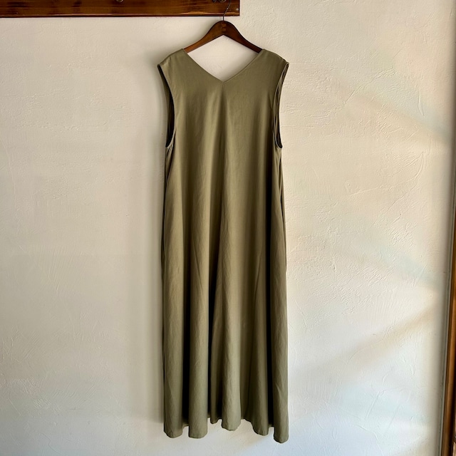 Maxi dress two-way khaki-beige