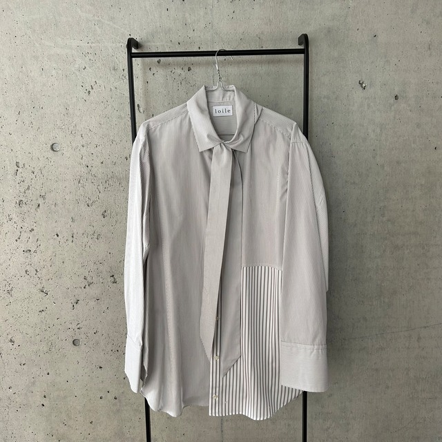 【loile】bowtie long shirt（Stripe）