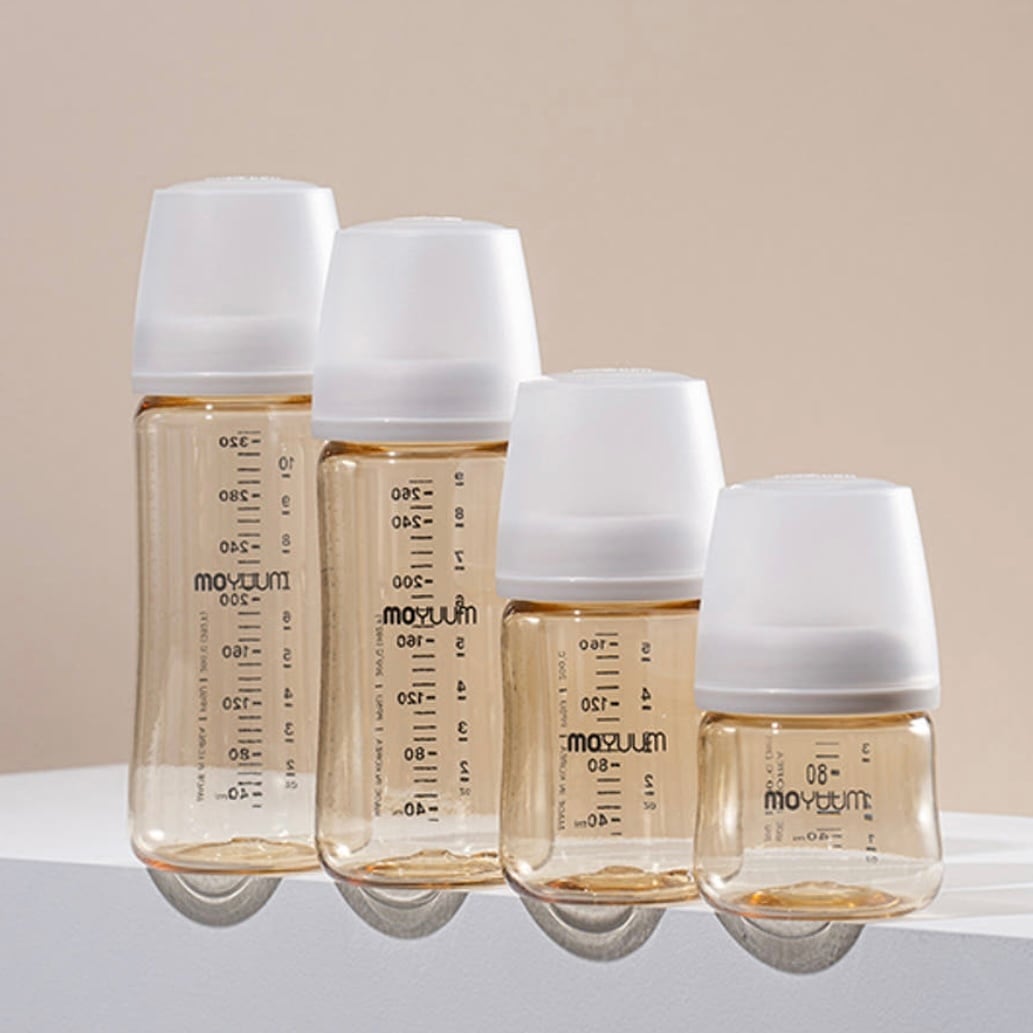 moyuum ホワイト哺乳瓶2本セット（ニップルあり）(170ml) | イブル