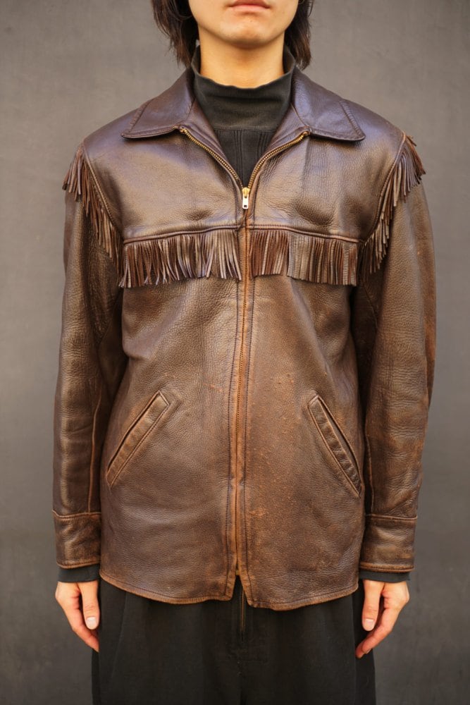 Mid Western Sport Tags] Deerskin Western Leather Jacket [1950s