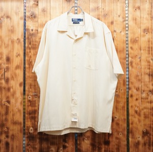 deadstock 90s ralphlauren caldwell XL silk cotton /ラルフローレン 未使用タグ付き シルクコットン オープンカラーシャツ 開襟シャツ