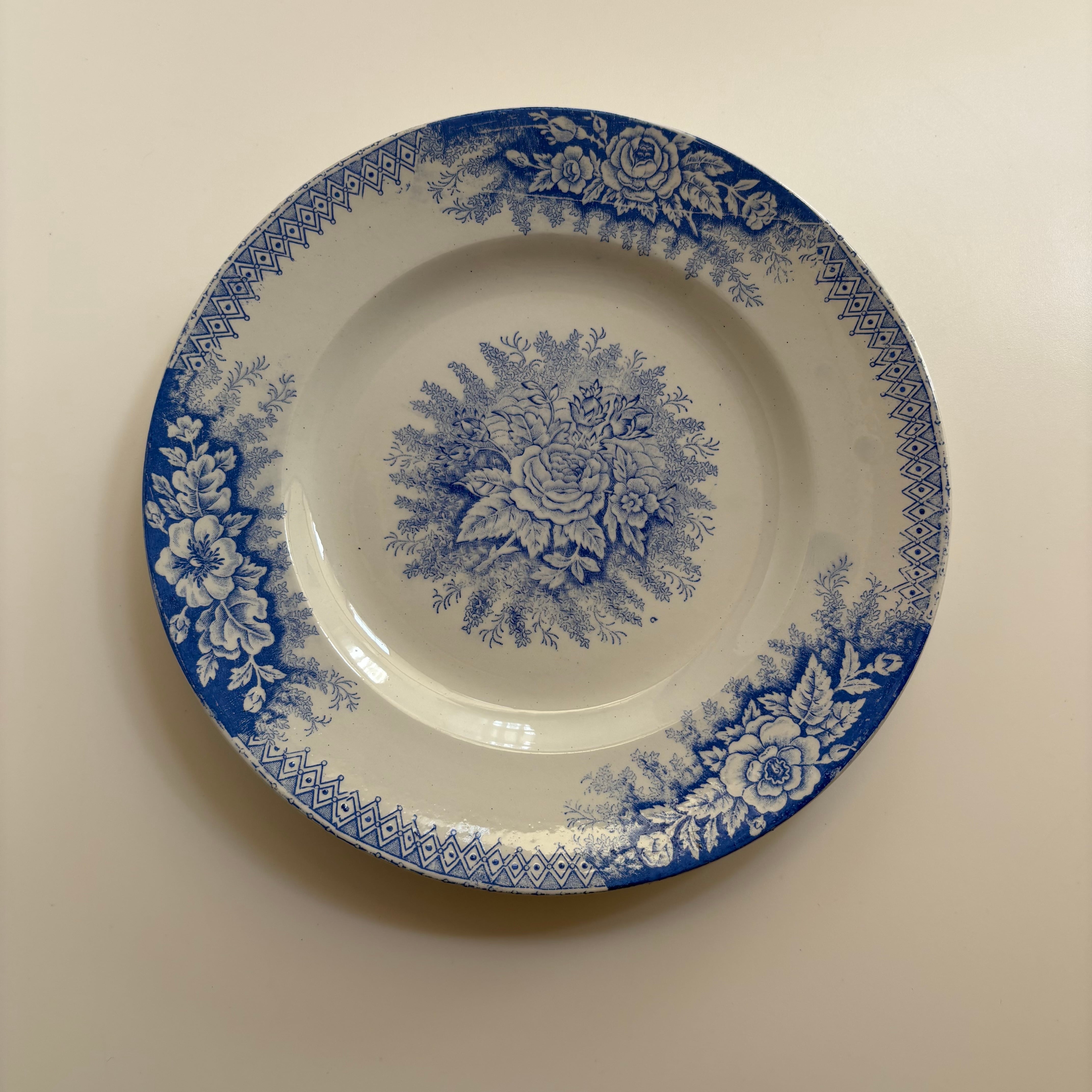 サンタマン st amand ジャルディニエール JARDINIERE 平皿 A フランス アンティーク St-Amand 工芸品