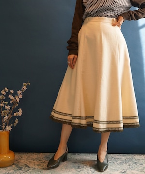 【送料無料】90's Vintage High Waist A Line Midi Wool Skirt Aライン スカート