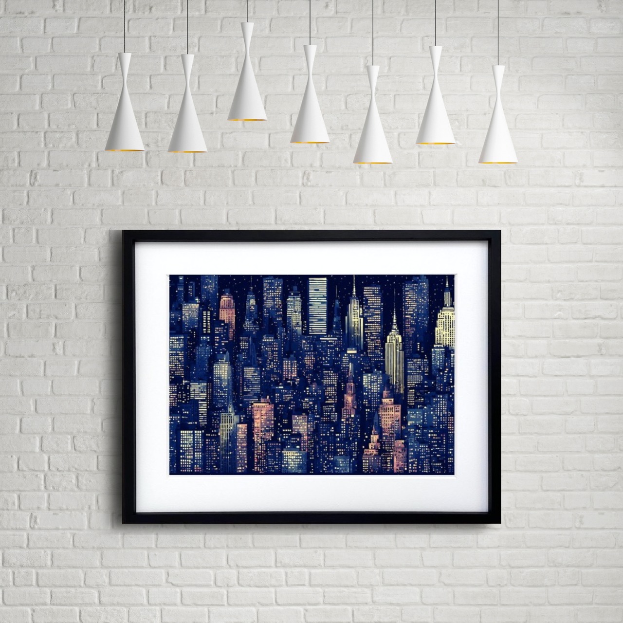 City Lights Symphony｜夜景アートポスター｜都会の光が奏でるモダンで洗練されたインテリアをあなたにA4ポスター