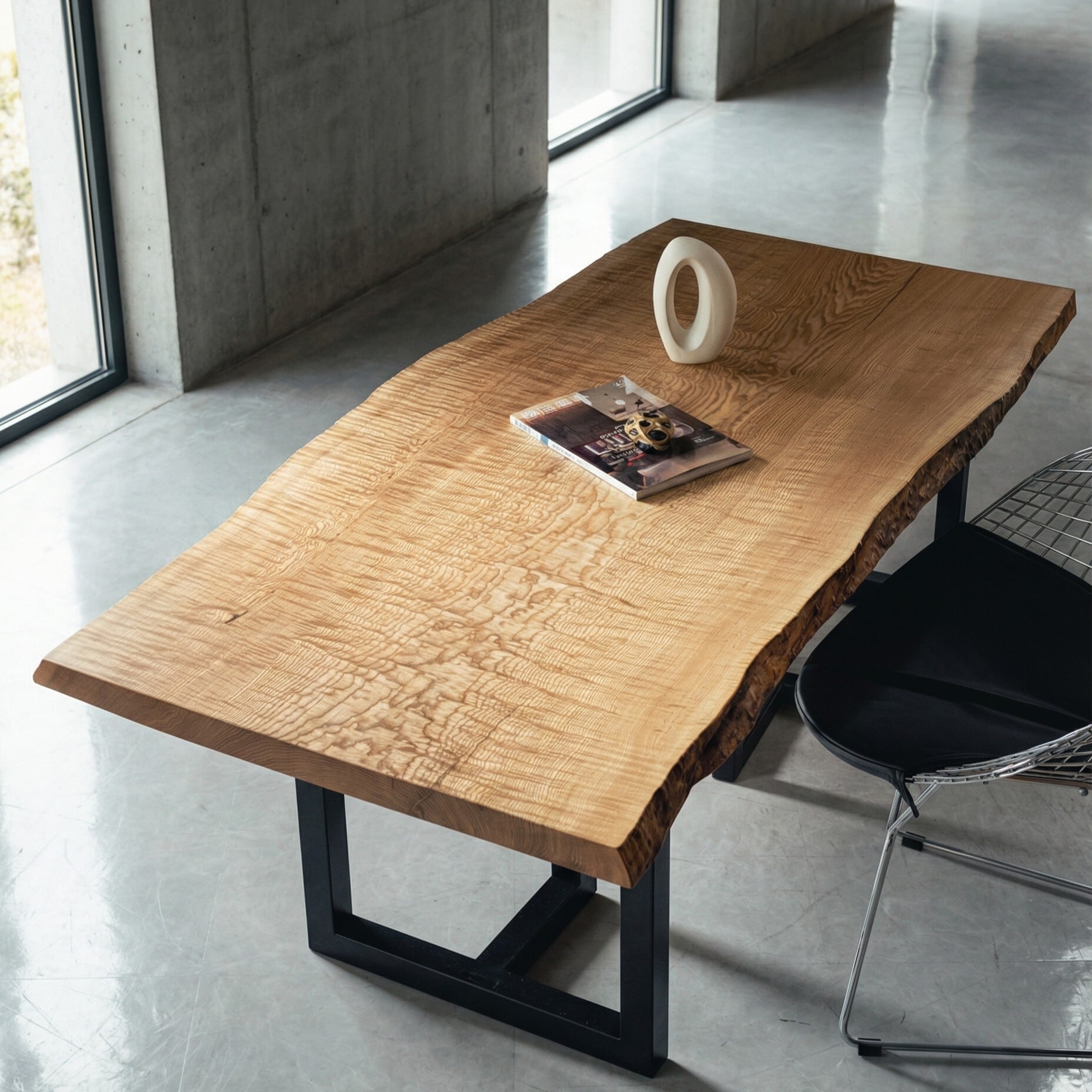 【Premium】タモ_1700×790-810-760×50_青山店_テーブル天板/一枚板 221650 t001