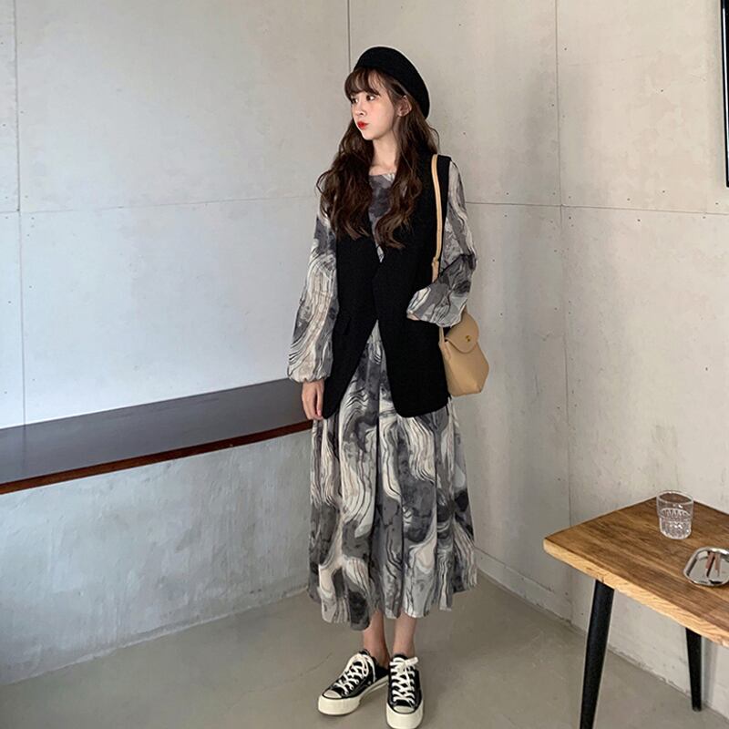 スタンダードドレス サマースタイルスカート ロング レトロ 夏物 スーパーモール12011946587