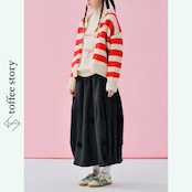 冬のスタイルを彩る♡赤のしましまカーディガン 《i0562》