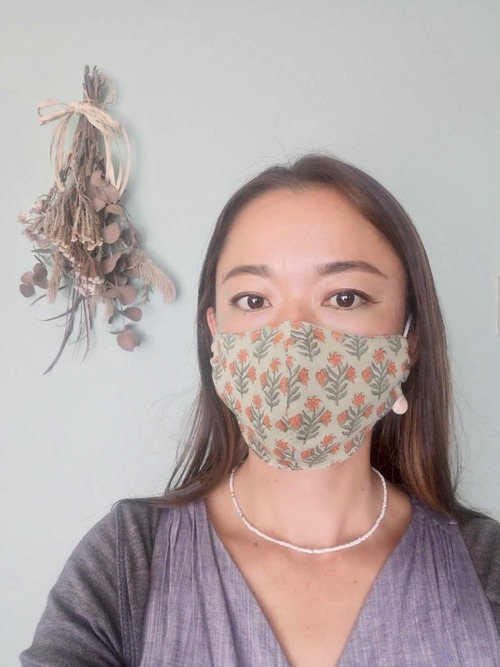 Block print × Linen Mask コットンリネンマスク