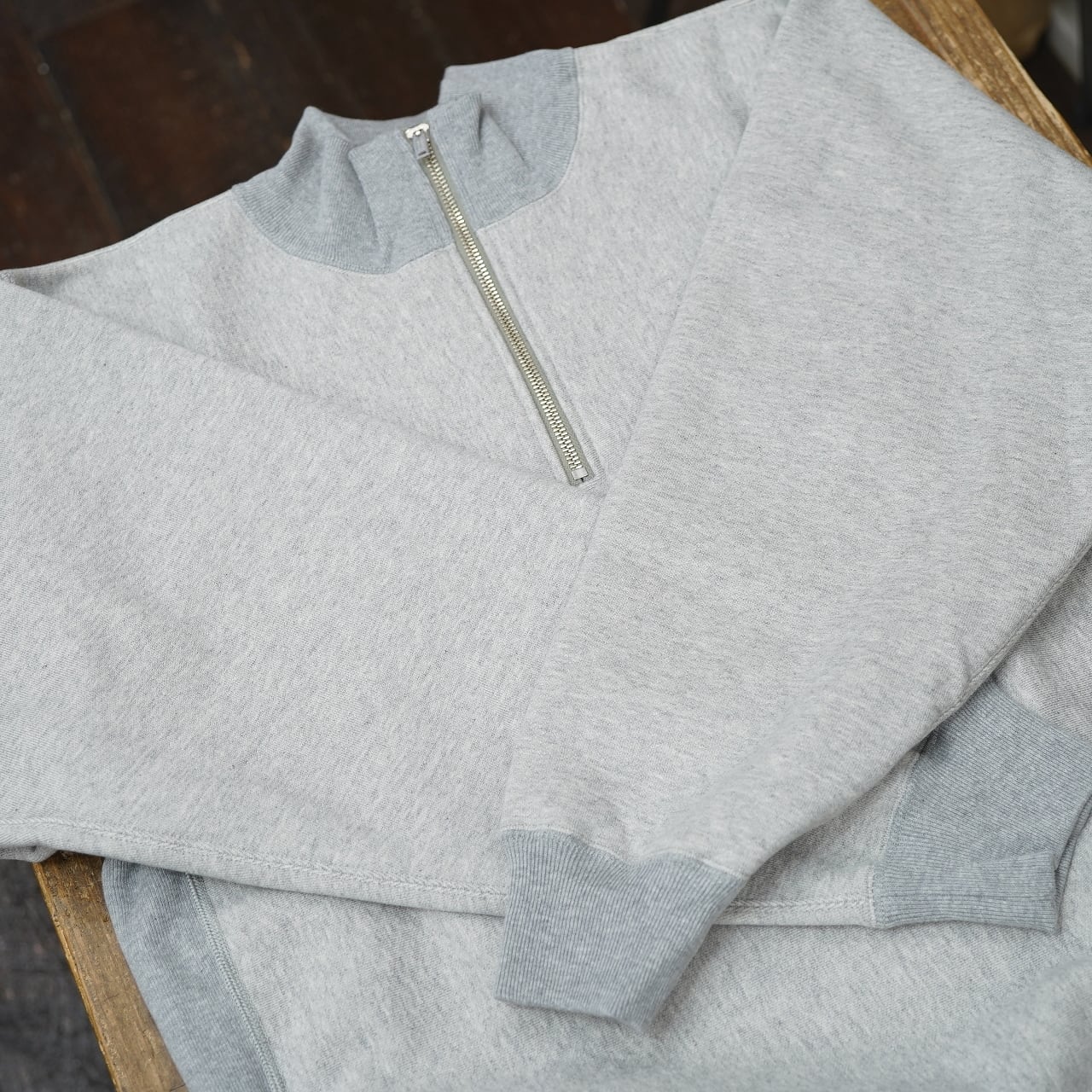 Workers(ワーカーズ) トリコタグ ハーフジップヘヴィースウェット グレー