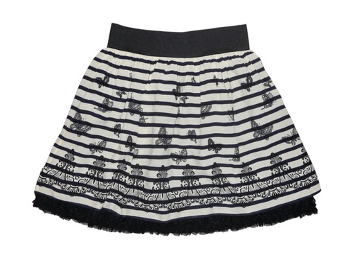 DoReMi Unique Series – Striped Butterfly Frill Mini Skirt