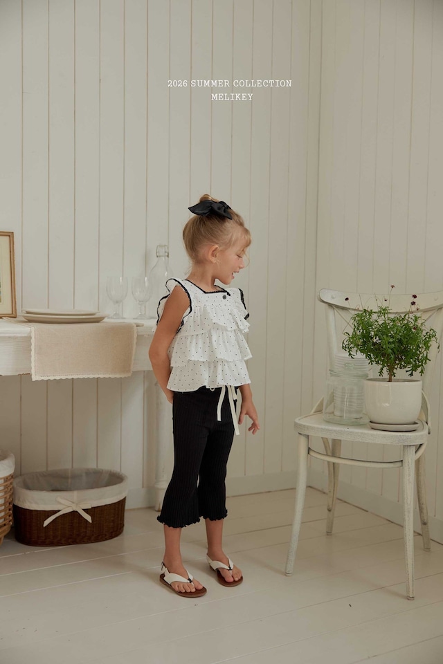 【即納】<melikey> Dot tiered sleeveless tops