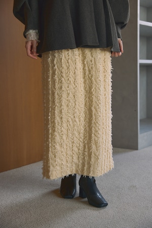AM570918 shaggy knit long skirt
