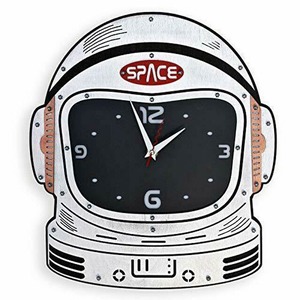 インテリア　木製クロック Astronaut space suite helmet