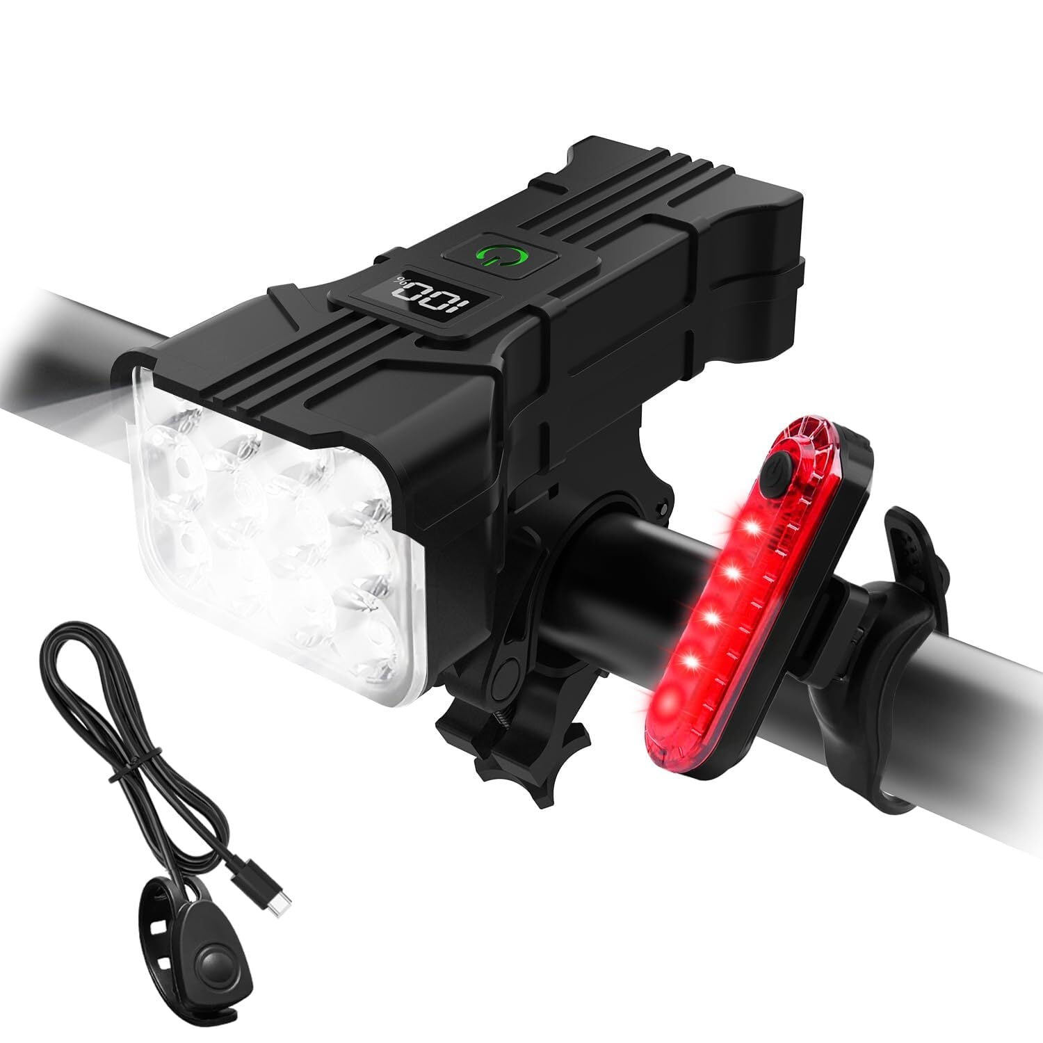 ードバイクライト - 振動感知、リモコン制御、USB充電式、超高輝度