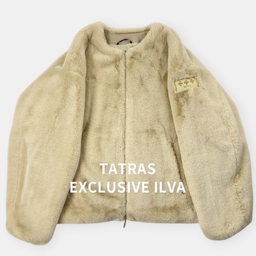 美品 TATRAS ILVA 25AW タトラス 別注 エコファー ノーカラー ブルゾン LJAX0455033938 ベージュ 02 / J&NREUSE レディース アウター