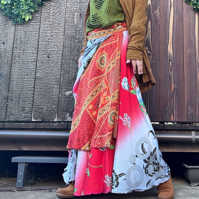 シルク巻きスカート1611