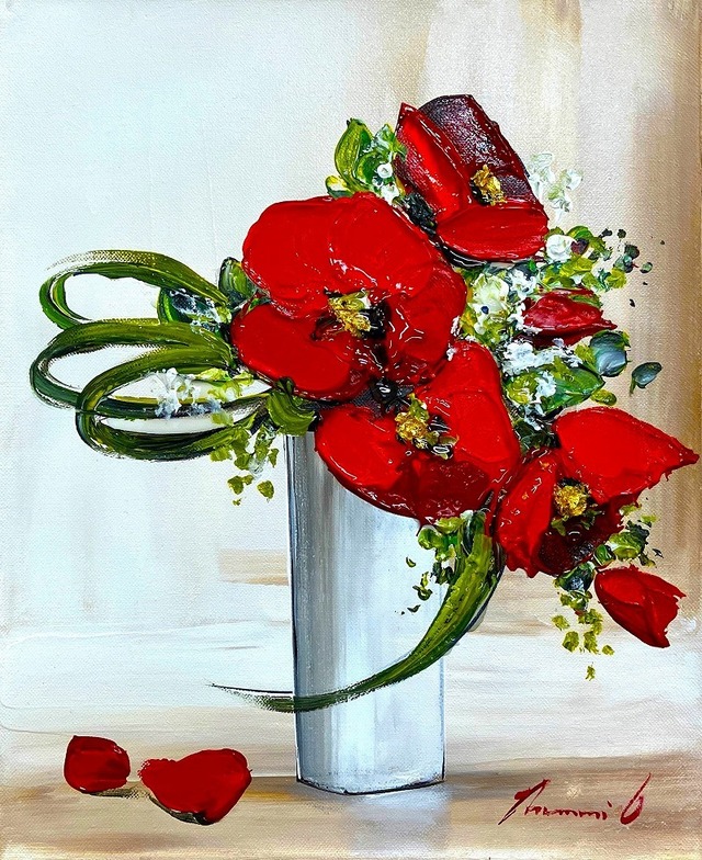 白と赤のコントラスト | le vase blanc