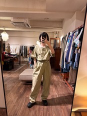 ペールグリーンオールインワン