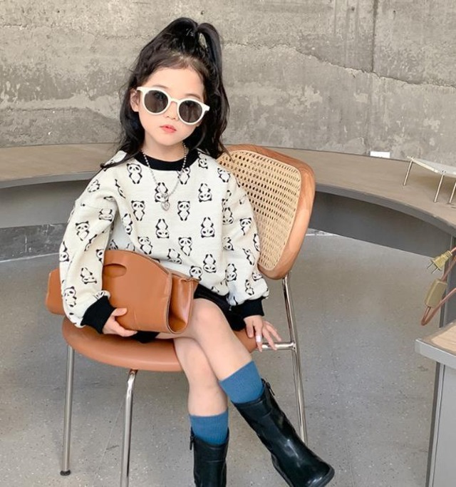 パンダ柄トップス  80-130cm