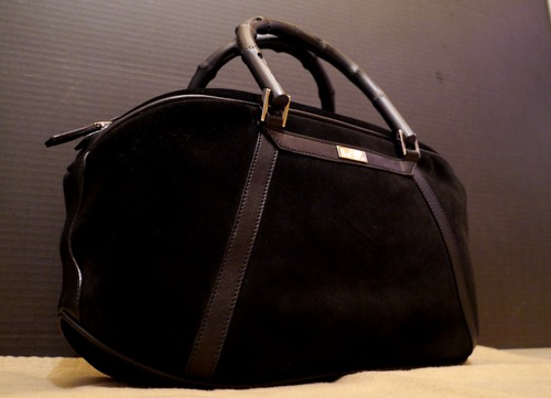 美品◆GUCCIグッチ バンブーライン スウェードレザーバッグ◆