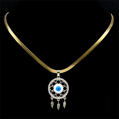 ネックレス  動物 アニマル ステンレス 青 ブルー チェーン キャッチ ハート 羽根 鳥 レディース 七面鳥 ターキー