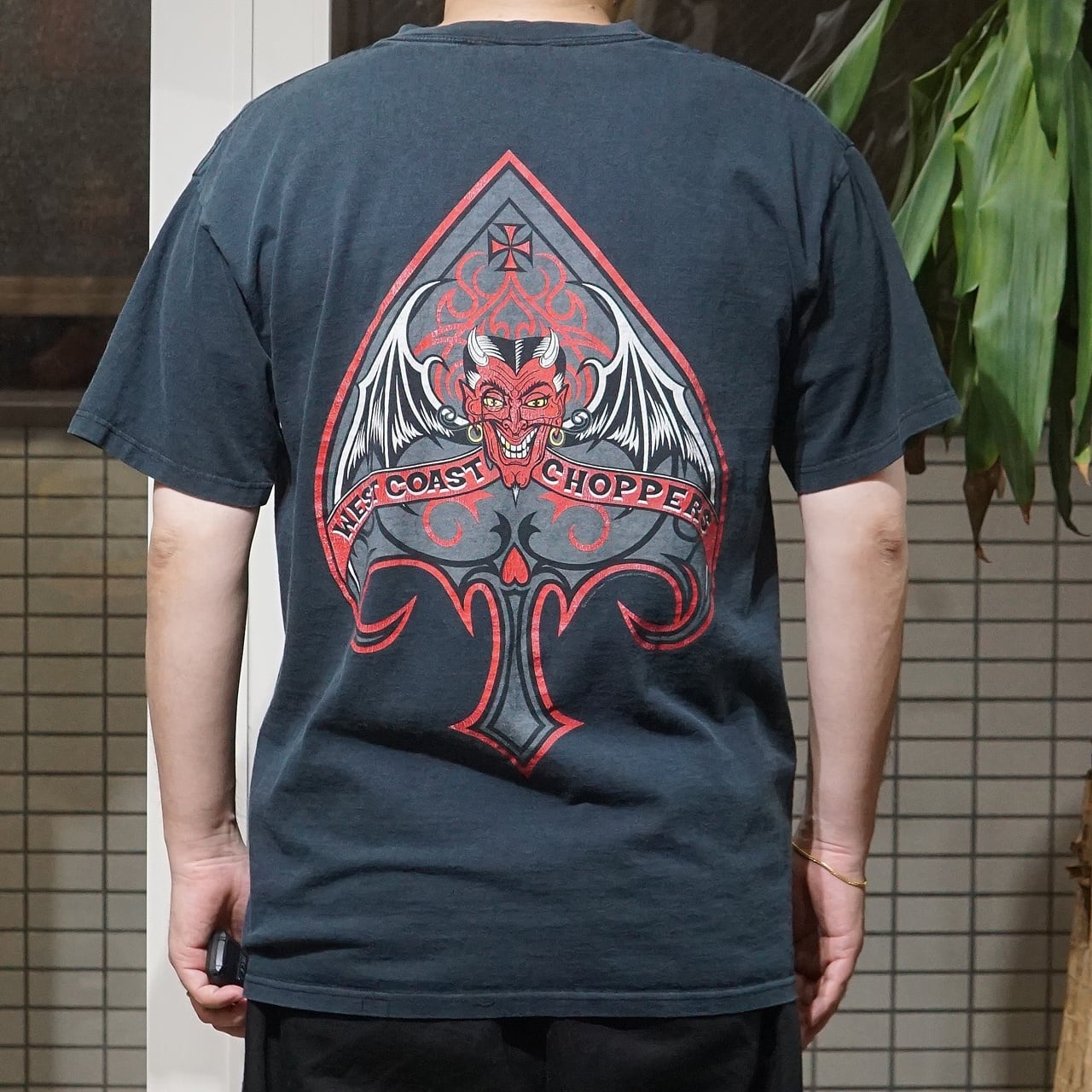 00's West Coast Choppers Devil Spade Red Black S/S 【L】 | JUNK