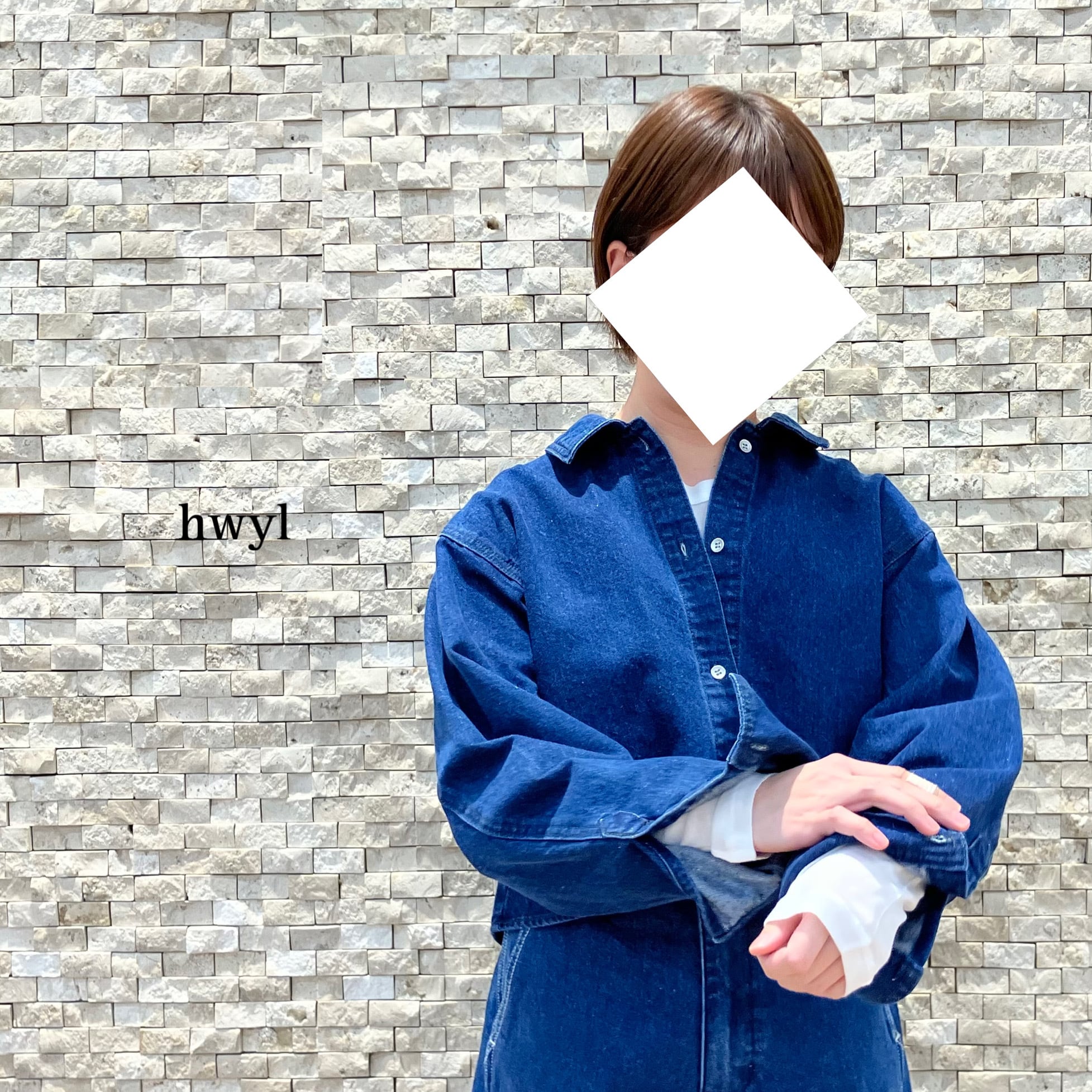 【hwyl】短丈デニムシャツ(512-85530)