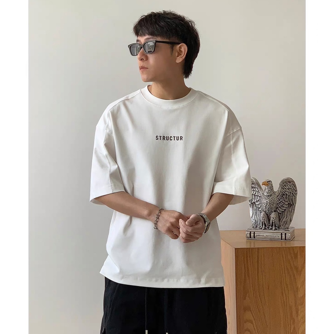 Center logo oversized tee 1500 - 9