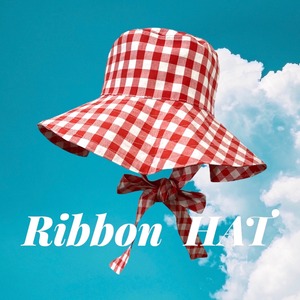 Ribbon HAT_赤ギンガム