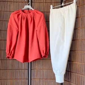 moleskin * cotton pants w/ rib knit