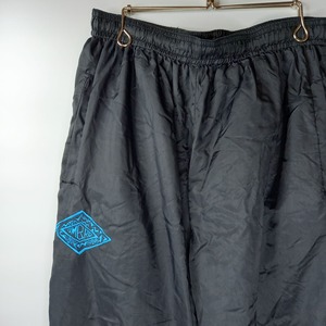 90s　アンブロ　旧ロゴ　ナイロン　ロングパンツ　ユーロ古着　ブラック　L