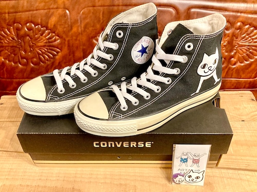 converse（コンバース） ALL STAR Hi（オールスター ）H.KAGOYA コラボ 6.5 25cm 黒 猫 ❽