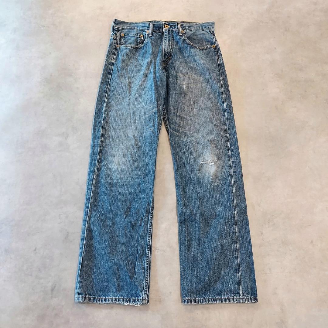 リーバイス569 Levis W32 ブルーデニム 青 ヒゲ 古着 18317
