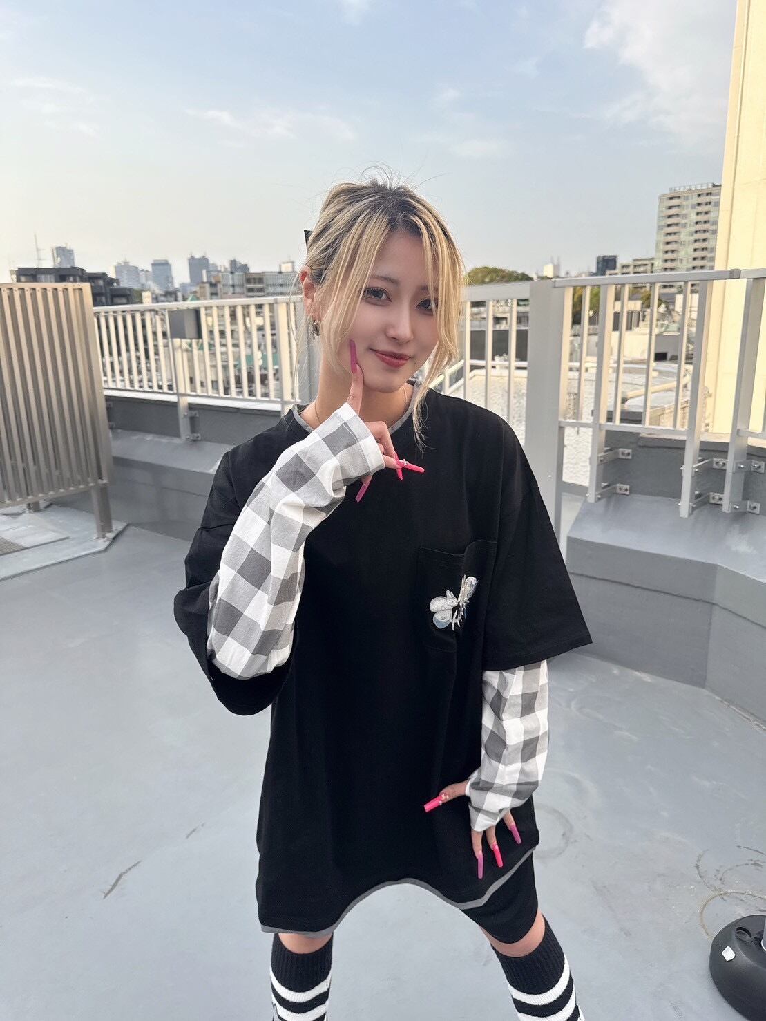 アームカバー付きビッグTEE 地雷 サブカル 天使界隈 | 韓国系ユニ