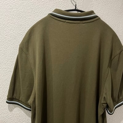 フレッドペリー 半袖ポロシャツ 刺繍ロゴ Lサイズ カーキ 半袖シャツ