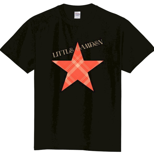チェックスターTシャツ ブラックオレンジ